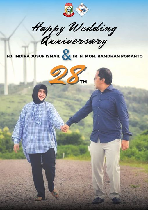 Gambar Selamat Ulang Tahun Pernikahan Bapak Ir. H. Moh. Ramdhan Pomanto & Ibu Hj. Indira Jusuf Ismail ke 28 Tahun