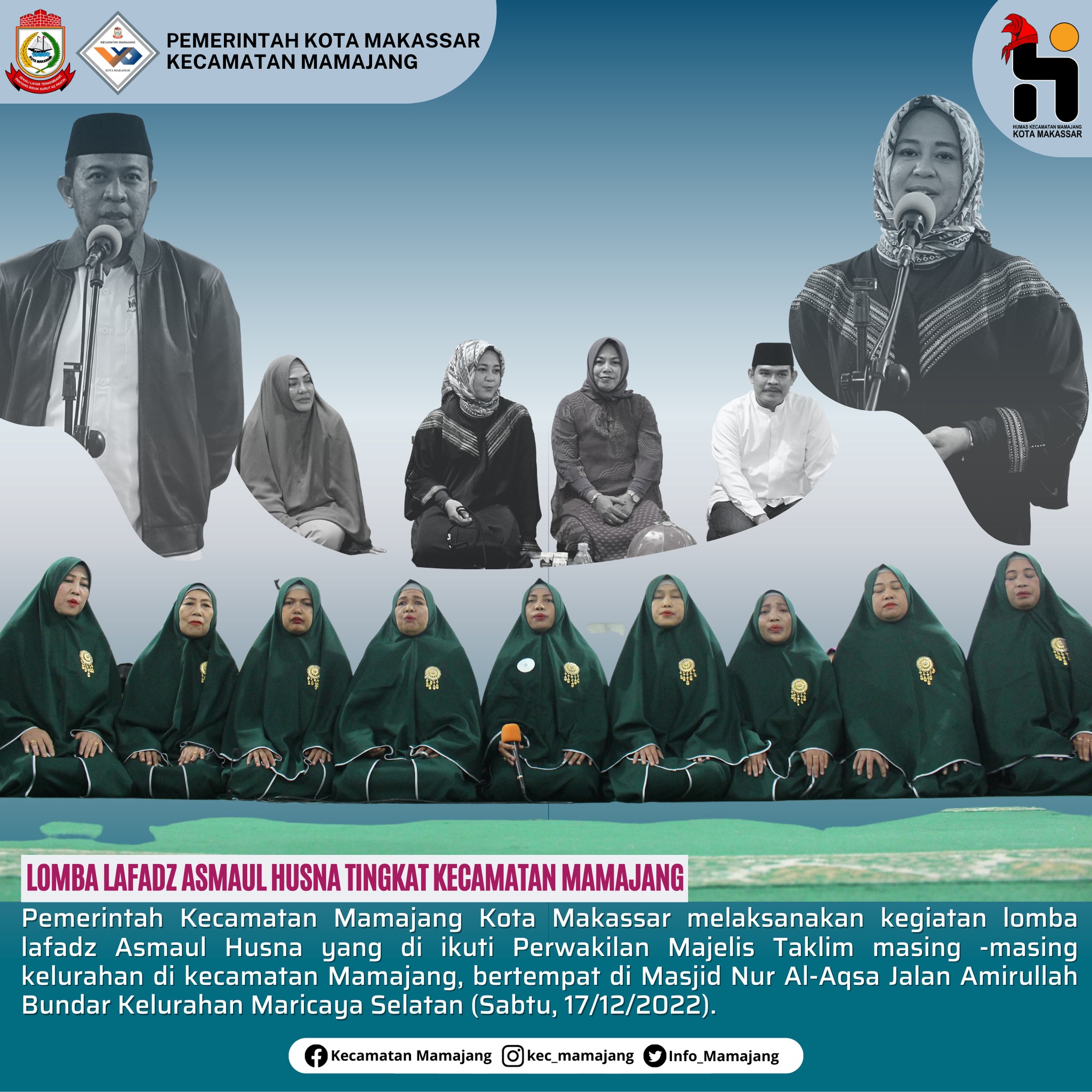 Gambar Camat Mamajang M. Ari Fadli, S.STP Menghadiri Lomba Lafadz Asmaul Husna Tingkat Kecamatan Mamajang