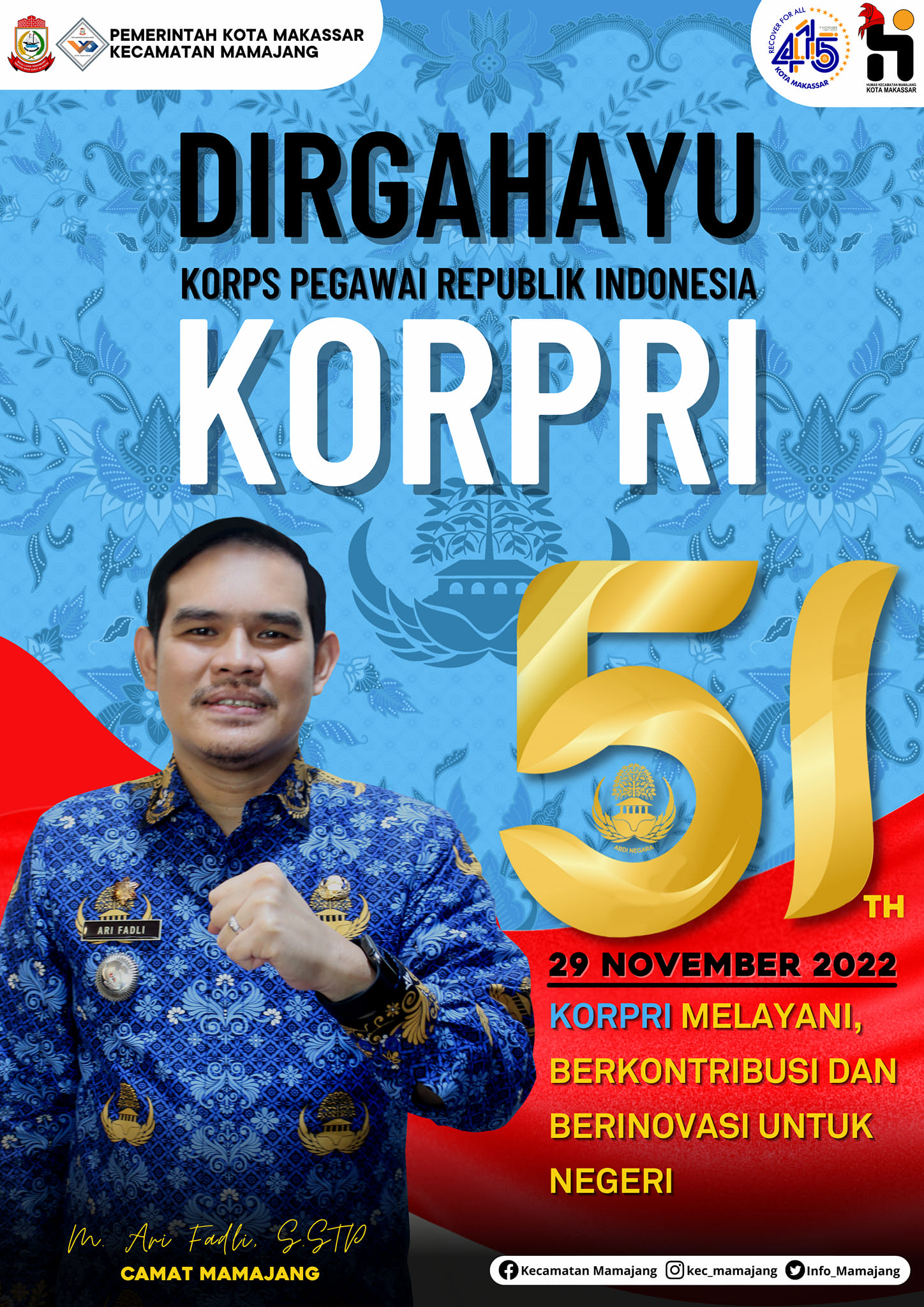 Gambar Dirgahayu Korps Pegawai Republik Indonesia (KORPRI) ke 51 Tahun