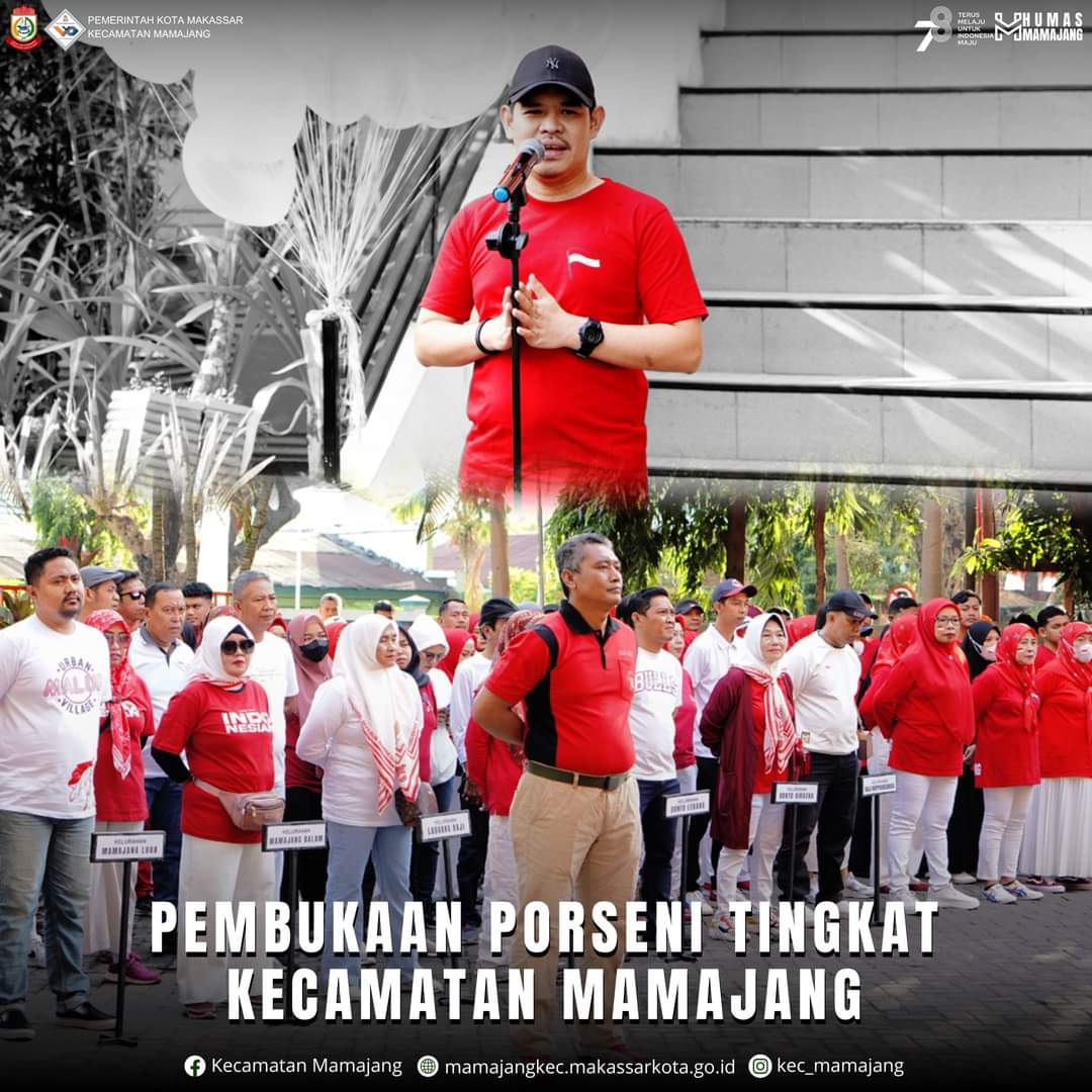 Gambar Camat Mamajang M. Ari Fadli S.STP Membuka kegiatan PORSENI Tingkat Kecamatan Mamajang