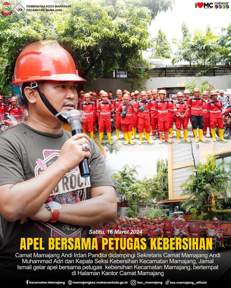 Gambar Camat Mamajang Andi Irdan Pandita, S.STP., MSI, Pimpin Apel Bersama Petugas Kebersihan Kecamatan Mamajang.