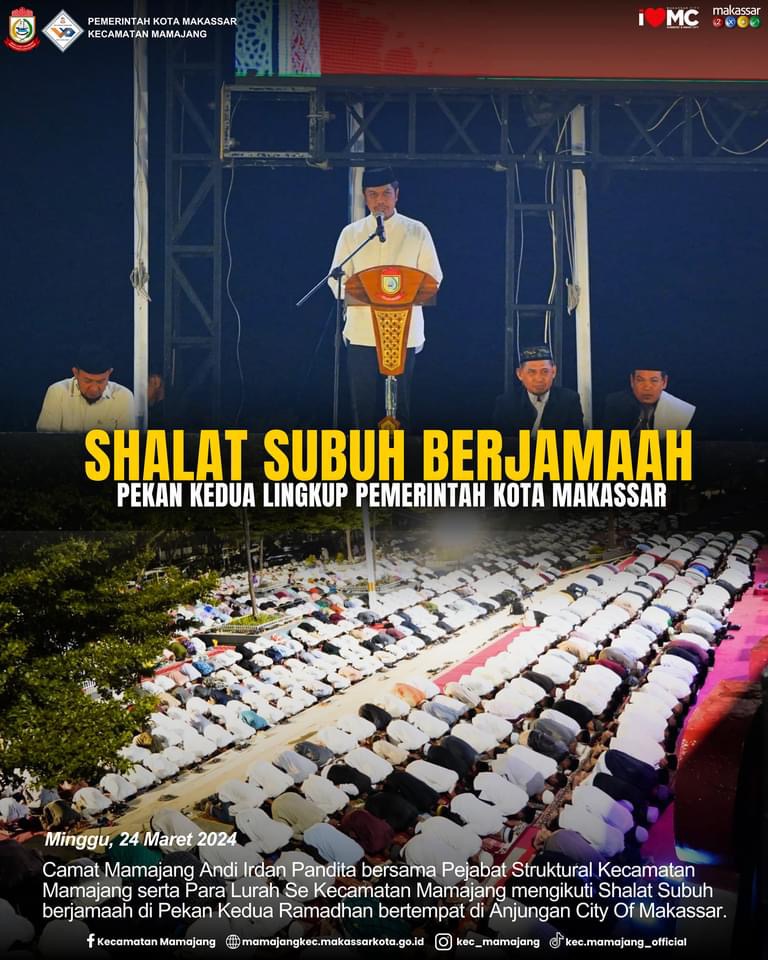 Gambar Shalat Subuh Berjamaah Pekan Kedua Lingkup Pemerintah Kota Makassar.