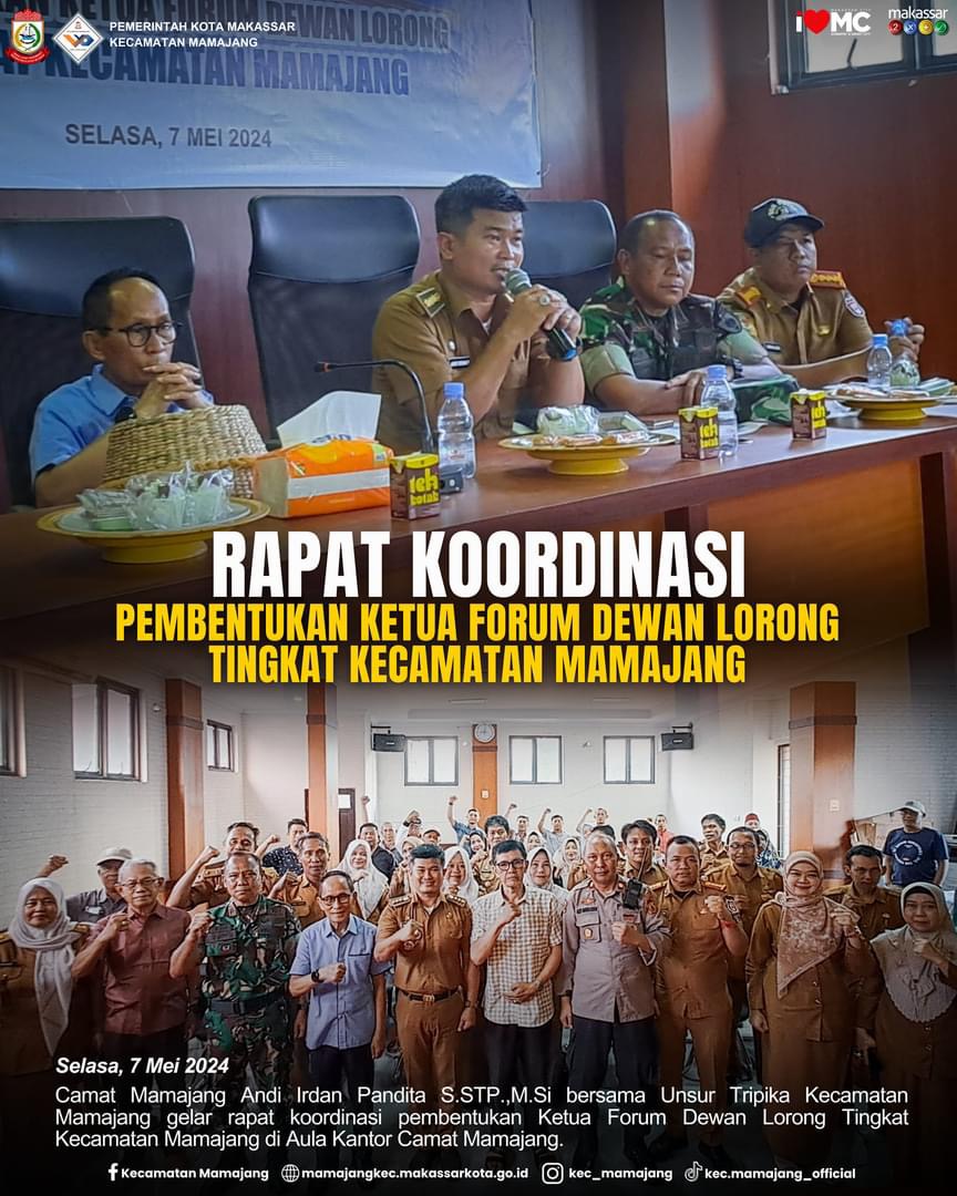 Gambar Rapat Koordinasi Pembentukan Ketua Forum Dewan Lorong Tingkat Kecamatan Mamajang.